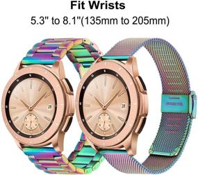 img 3 attached to 🌈 TRUMiRR Band Sets: 2 Pack Stainless Steel Watchband + Mesh Strap for Samsung Galaxy Watch 42mm / Watch 4 40mm / Active 2 40mm 44mm, Garmin Vivoactive 3 / Venu - Colorful Wristband