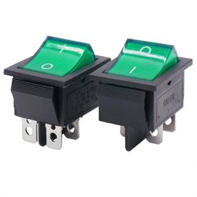 img 2 attached to 🔋 Twidec/2Pcs 4 Pins 2 Position AC Rocker Switch with Green LED Light - Reliable Quality Assurance for 1 Year