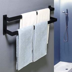 img 2 attached to 🚿 Premium Quality Alise GOY002-B Bathroom Double Towel Bar Wall Mount 24-Inch, SUS304 Stainless Steel – Sleek Matte Black Finish