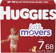 👶 huggies little movers baby diapers size 7, 68 ct: superior comfort and protection for active infants logo