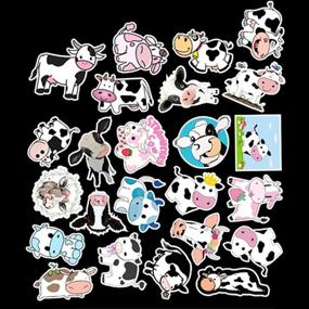 img 1 attached to 🐄 Cute Cow Stickers: 50 Pcs Cartoon Cow Waterproof Vinyl Decals - Perfect for Water Bottles, Laptop, Luggage, and More!