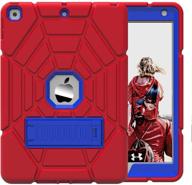 📱 grifobes ipad 6th/5th gen heavy duty protective case | shockproof rugged design with kickstand | compatible with ipad 9.7 inch 2018/2017 models a1893/a1822/a1954/a1823 | red+blue logo