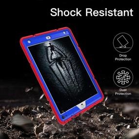 img 2 attached to 📱 Grifobes iPad 6th/5th Gen Heavy Duty Protective Case | Shockproof Rugged Design with Kickstand | Compatible with iPad 9.7 inch 2018/2017 models A1893/A1822/A1954/A1823 | Red+Blue