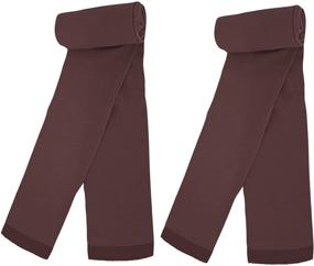 img 2 attached to 🩰 Pack of 2 Girls' Stretchy Pima Cotton Footless Dance Leggings Tights - Above Ankle Length