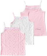 👚 edmundry girls' cami tank tops: soft breathable toddler undershirts - 3 pack (white pink) logo