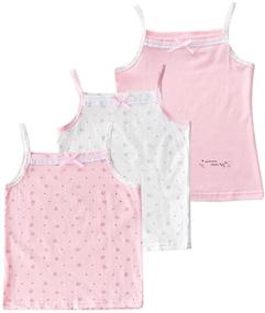 img 4 attached to 👚 Edmundry Girls' Cami Tank Tops: Soft Breathable Toddler Undershirts - 3 Pack (White Pink)