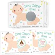 👶 30 dirty diaper scratch off game cards - lighter skin tone: baby shower activity, raffle tickets, fun & easy to play logo