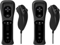 🎮 enhance your gaming experience with 2 packs of black remote and nunchuk nunchuck controller for wii u console логотип