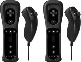 img 4 attached to 🎮 Enhance Your Gaming Experience with 2 Packs of Black Remote and Nunchuk Nunchuck Controller for Wii U Console