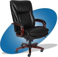 comfort-focused la-z-boy edmonton big and tall executive office chair: waterfall seat edge, solid wood arms and base, bonded leather, black (big & tall) logo