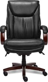 img 2 attached to Comfort-focused La-Z-Boy Edmonton Big and Tall Executive Office Chair: Waterfall Seat Edge, Solid Wood Arms and Base, Bonded Leather, Black (Big & Tall)