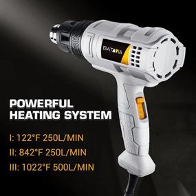 img 3 attached to 🔥 1500W Hot Air Gun Kit – Heat Gun with 3-Temp Settings (122℉~1022℉), Cooling Mode, 5 Nozzles – Ideal for Crafts, Shrinking PVC Wrap, Stripping Paint, Bending Pipes, and Loosening Bolts