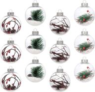 🎄 ams 3.14''/12ct christmas ball ornaments shatterproof clear plastic decorative xmas balls baubles set with delicate stuffed decorations for wedding, thanksgiving, party (80mm) logo