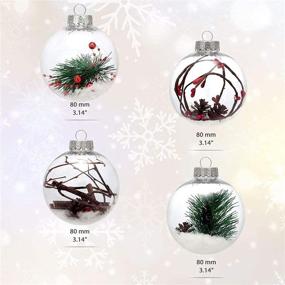 img 3 attached to 🎄 AMS 3.14''/12ct Christmas Ball Ornaments Shatterproof Clear Plastic Decorative Xmas Balls Baubles Set with Delicate Stuffed Decorations for Wedding, Thanksgiving, Party (80mm)