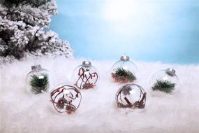 img 2 attached to 🎄 AMS 3.14''/12ct Christmas Ball Ornaments Shatterproof Clear Plastic Decorative Xmas Balls Baubles Set with Delicate Stuffed Decorations for Wedding, Thanksgiving, Party (80mm)