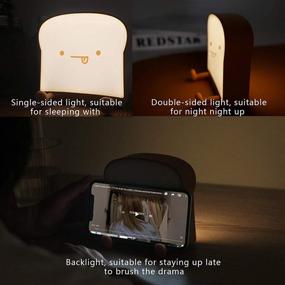 img 3 attached to 🔋 Cute Battery Night Light - Toast Bread LED Food Night Lamp with Rechargeable Battery, Timer, and Portable Design - Ideal Christmas Gifts for Women, Teen Girls, Boys - Smart