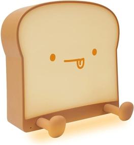 img 4 attached to 🔋 Cute Battery Night Light - Toast Bread LED Food Night Lamp with Rechargeable Battery, Timer, and Portable Design - Ideal Christmas Gifts for Women, Teen Girls, Boys - Smart