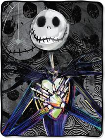 img 1 attached to 🎃 Disney's The Nightmare Before Christmas Dark Creep Micro Raschel Throw Blanket, Multi Color - 46" x 60" Dimensions