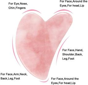 img 2 attached to 🌸 Gua Sha Massage Tool: Natural Jade Scraping for Facial, SPA Acupuncture Therapy on Face, Back, Arms, Neck, & Shoulders (Pink)