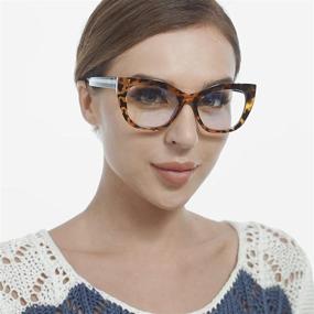 img 1 attached to 👓 Stylish CRGATV Oversized Cateye Reading Glasses: Protect Your Eyes from Blue Light with 1.75x Magnification