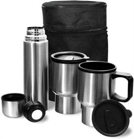 img 1 attached to 🥤 16-Ounce Stainless Steel Travel Mug Set with Thermos and Carrying Case by Green Canteen