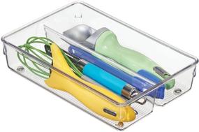 img 2 attached to 🗄️ Clear iDesign Linus BPA-Free Plastic Stackable Divided Drawer Organizer Tray - 6x9x2.25 inches