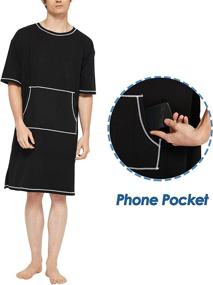 img 2 attached to Slimour Nightshirts Pockets Nightgown Sleeping Men's Clothing