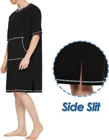 img 1 attached to Slimour Nightshirts Pockets Nightgown Sleeping Men's Clothing