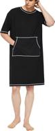 slimour nightshirts pockets nightgown sleeping men's clothing logo