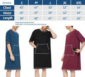 img 3 attached to Slimour Nightshirts Pockets Nightgown Sleeping Men's Clothing