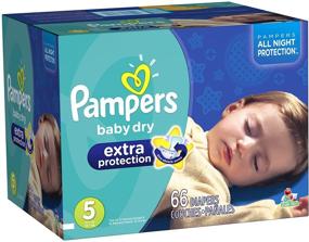 img 1 attached to Pampers Overnight sz 5, 52 ct (Old Version) - Get Better Sleep and Convenience with These Absorbent Diapers!