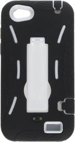 img 2 attached to 🦅 Protective Eagle Cell Hybrid Case with Kickstand for HTC One V - White/Black