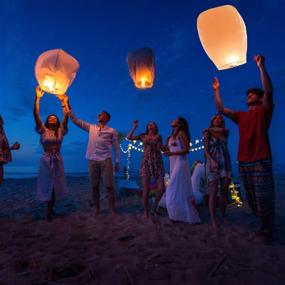 img 1 attached to 🏮 Environmentally-Friendly ILLUMINEW Paper Lanterns: 40-Pack Wishing Lights for Parties, Birthdays, New Years, Memorials, Ceremonies, and Wedding Decorations