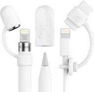 🖊️ 3-pack pencilcozy: the original apple pencil cozy accessories - cap holder/ keeper/ tether compatible with ipad pro ipencil charger/nib (white-combo) logo