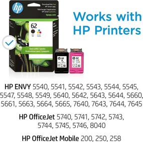 img 3 attached to HP 62 Black/Tri-color Ink (2-pack) for HP ENVY and OfficeJet Printers, Eligible for Instant Ink