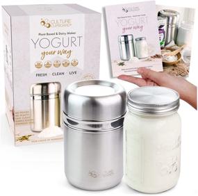 img 4 attached to 🥣 1 Quart Glass Jar Stainless Steel Yogurt Maker + Complete Recipe Book: Easy Homemade Dairy-Free and Milk Yogurts (12+ Varieties)