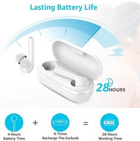 img 2 attached to Falwedi T16 Waterproof Wireless Bluetooth Earbuds with 28H Cyclic 🎧 Playtime, Charging Case and Mic - In-Ear Stereo Earphones for Sports