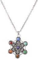 enhance your spiritual journey with the pseehee tree of life flower of life sacred geometry 7 chakra healing crystals necklace: reiki stones pendant jewelry for vibrant energy alignment logo