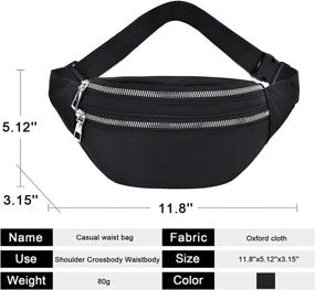 img 1 attached to Versatile Unisex Fanny Pack - Adjustable Strap Waist Bag for Running, Traveling, Outdoors & More