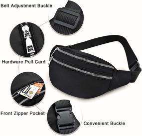 img 3 attached to Versatile Unisex Fanny Pack - Adjustable Strap Waist Bag for Running, Traveling, Outdoors & More