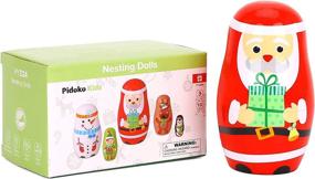 img 1 attached to Pidoko Kids Nesting Dolls Christmas: Charming and Educational Holiday Toy Set