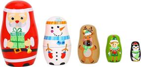 img 3 attached to Pidoko Kids Nesting Dolls Christmas: Charming and Educational Holiday Toy Set