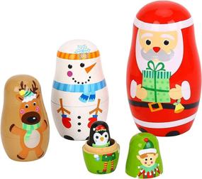 img 4 attached to Pidoko Kids Nesting Dolls Christmas: Charming and Educational Holiday Toy Set