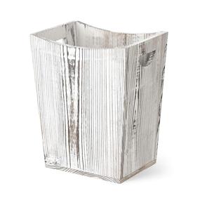 img 4 attached to 🗑️ BTY Wood Trash Can: Rustic Grey Farmhouse Small Square Wastebasket Bin with Convenient Handle - Ideal for Bathroom, Kitchen, Bedroom, Office