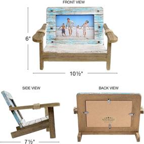 img 2 attached to 🌊 EXCELLO GLOBAL PRODUCTS Beach Chair Photo Frame: Horizontal 4x6 Rustic Nautical Beach Themed Tabletop Picture Frame for Home Decor and Display