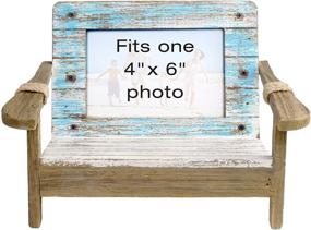 img 3 attached to 🌊 EXCELLO GLOBAL PRODUCTS Beach Chair Photo Frame: Horizontal 4x6 Rustic Nautical Beach Themed Tabletop Picture Frame for Home Decor and Display