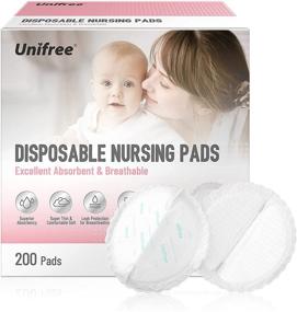 img 4 attached to 🍼 200 Count Unifree Premium Disposable Nursing Pads - Superior Absorbency, Ultra Soft Leak Protection for Breastfeeding - Non-Toxic Milk Pads, Essential Nursing Supplies