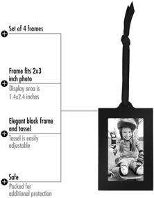 img 1 attached to 🖼️ Enhance Your Wall Decor with Americanflat 4 Piece 2x3 Hanging Picture Frames in Black - Metal Frames with Adjustable Ribbon Tassels