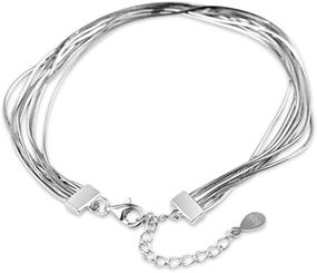 img 4 attached to FarryDream New Arrival: 925 Sterling Silver Elegant Link Bracelet for Women Teen Girls Snake Bracelet - Perfect Christmas Gift