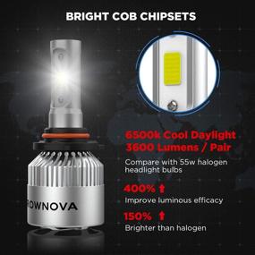 img 3 attached to 🔦 Crownova H11 and 9005 Led Headlight Bulbs Combo: S2 Series Flip COB Chips, 3600lm High Beam/Low Beam, 6500k Cool Daylight